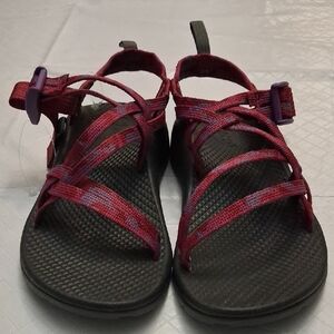 Chaco Size 3 Kids/Infant Red And Purple Colorful Mulit Straps Sandals.